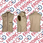 Gri gabardin iş giyimi yeleği