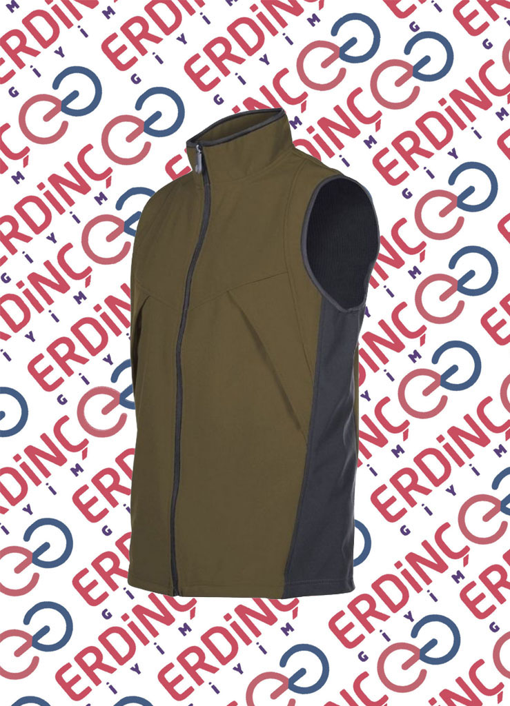 Kadın ve erkek çalışanlara uygun unisex softshell yelek.
