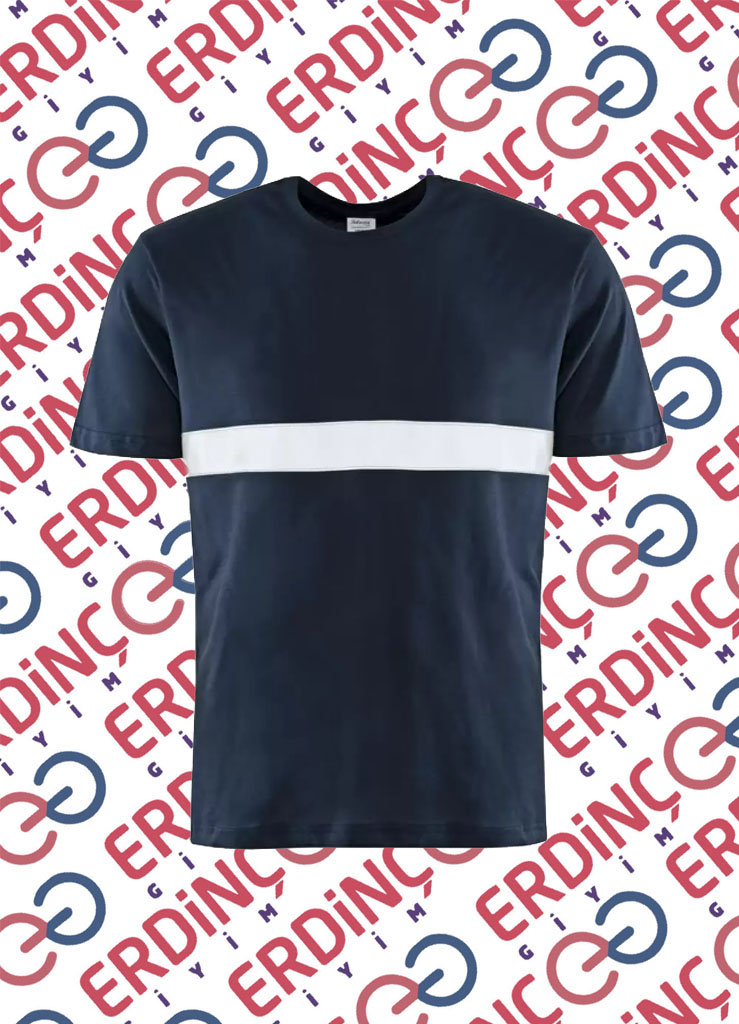 Toptan lacivert reflektörlü iş tişörtü