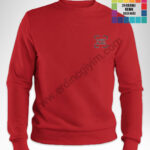 Kırmızı bisiklet yaka sweatshirt toptan, pamuk, etkinlik ve organizasyonlar için.