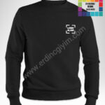 Toptan siyah bisiklet yaka sweatshirt, %100 pamuklu, ücretsiz tasarım ve baskı hizmeti.