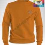 Turuncu bisiklet yaka sweatshirt toptan, pamuk, etkinlik ve organizasyonlar için.