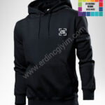 Toptan pamuklu kapüşonlu sweatshirt siyah renk erkek, ücretsiz baskı ve özel tasarım hizmetiyle
