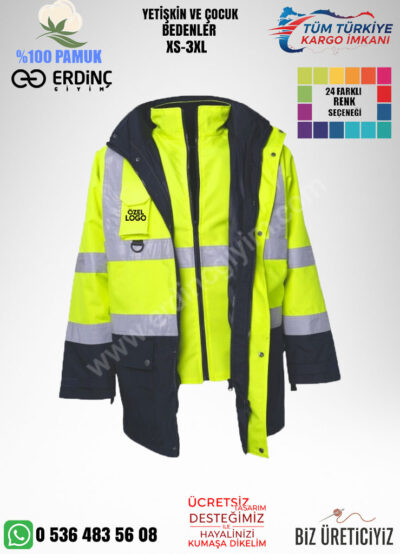 Toptan İş Montu 5+1 Sarı Lacivert Renk