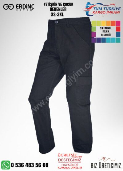 Toptan Kışlık Siyah 7/7 İşçi Pantolon