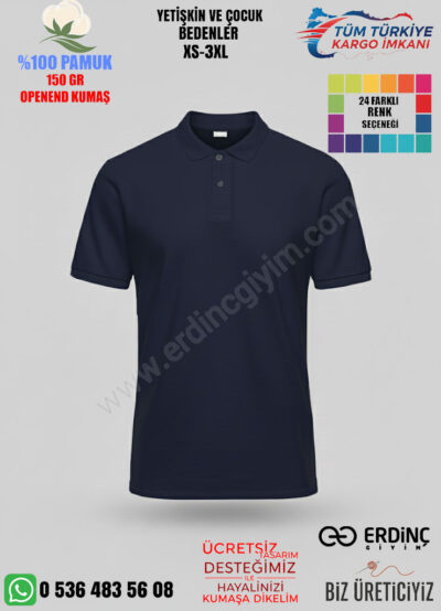 Toptan Polo Yaka Tişört Lacivert Renk